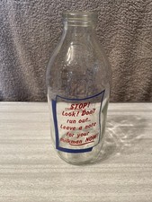 Vintage Dairy Crest Advertising 1 Pint Milk Glass Bottles 1980s Collectible