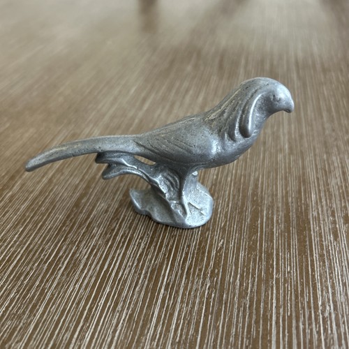 Vintage pewter peacock - pewter, bird