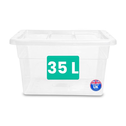 Clear plastic storage - storage, boxes