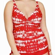 CACIQUE SWIM RED WHITE TIE DYE