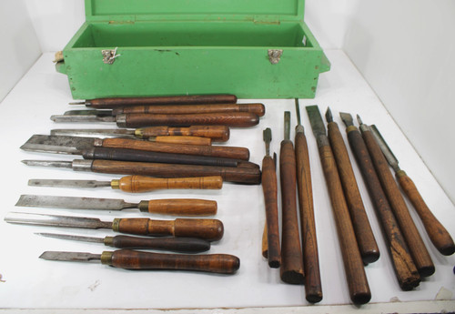 Large wooden box - wooden, containing