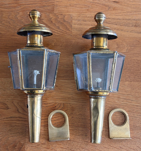 Pair brass carriage - pair, coach