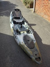 Barracuda Fishing Kayak with Fishing Chair, Rudder, Trolley - 11.6ft - Army Camo