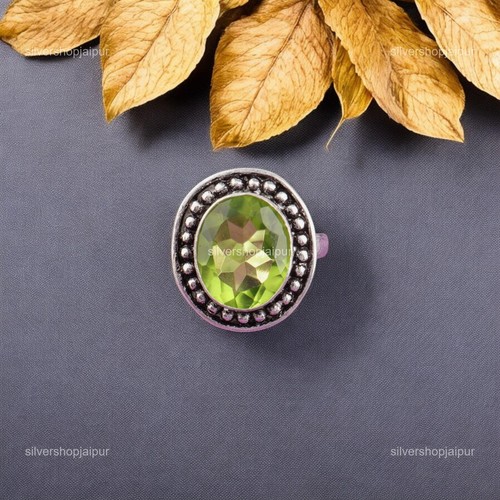 Faceted peridot stone - faceted,