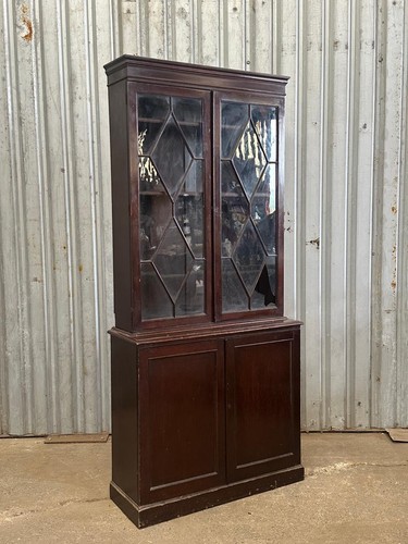 Edwardian mahogany bookcase - an,