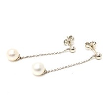 TIFFANY & Co. Tiffany faux pearl chain earrings in SV925 for women, white