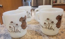 Set 4 Milk Glass Anchor