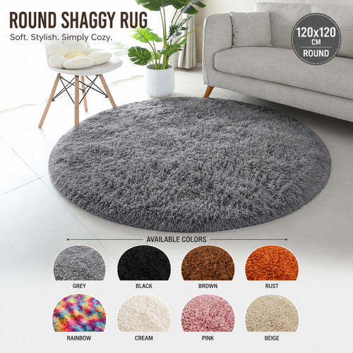 Circle round shaggy rug - round,