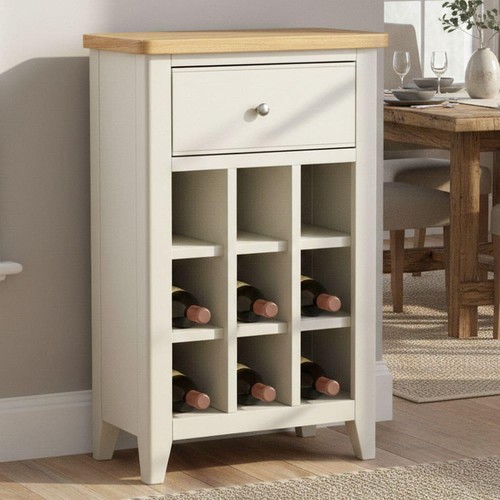 Grey painted open wine storage - grey,