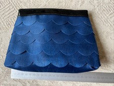 No7 make-up bag - blue waves design with black trim and zip.