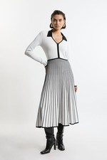 Karen Millen Jumper Maxi Dress M in White RRP £159