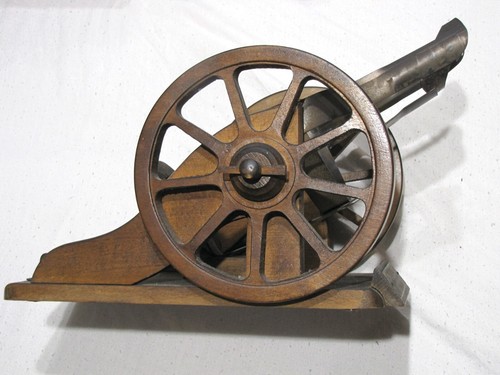 Vintage wooden metal cannon - vintage,