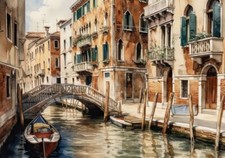 Venice Italy Watercolour Wall