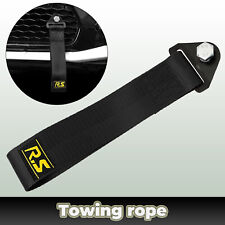 Car Tow Strap Front Rear Bumper Towing High-Strength Racing Sports Black Hook.