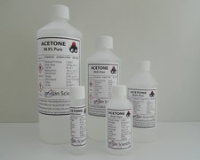 Acetone 99.9% Pure High Quality ACS/Lab Grade Nail Varnish Remover 5 Sizes