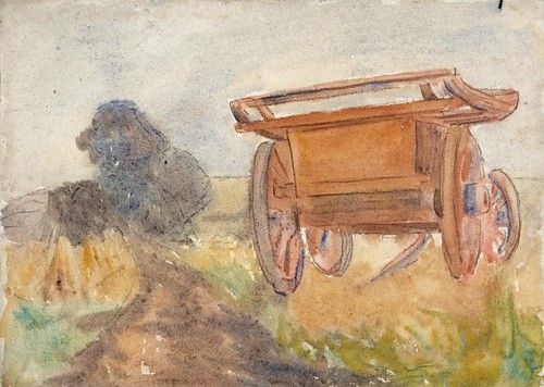 Antique watercolour painting - painting,