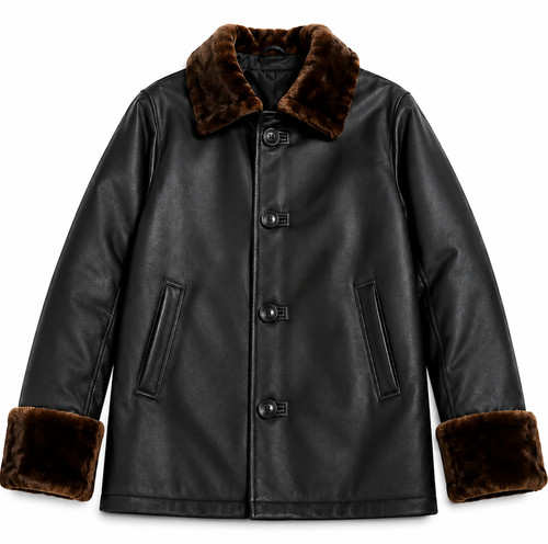 Mens genuine sheepskin leather - sheepskin,