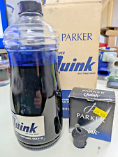 Parker SUPER QUINK Permanent Blue-Black Ink in Glass Bottle & Box Size  20 FL OZ