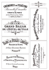 French Ephemera Labels - 1xA4