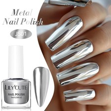 8 Color Metallic Nail Polish Super Shine Chrome Mirror Effect Art Nails Varnish