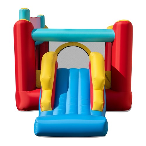Kids blow playhouse jumping - up,