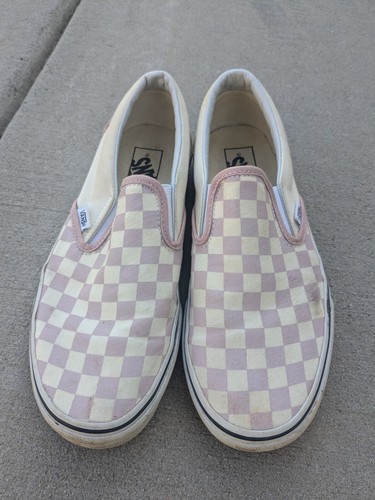 Pink and white checkered vans