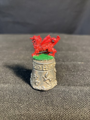 Thimble pewter welsh dragon - pewter.,