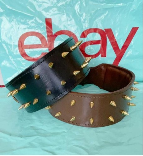 Genuine leather spiked studded - genuine,