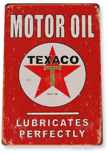 Tin sign texaco motor oil - sign,