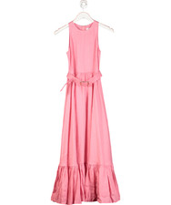 Leo Lin Pink Belted Linen Maxi