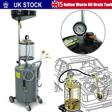 Oil Drain Tank Garage 80L Air Discharge Waste Oil Drainer Chang Extractor Pan UK