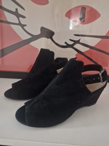 Foxglove black suede wedge - m&s,