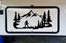 Bigfoot mountain scene vinyl - scene,
