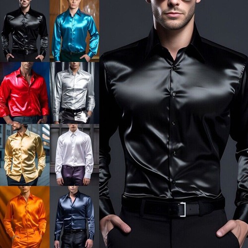 Men shirt silk satin smooth - silk,