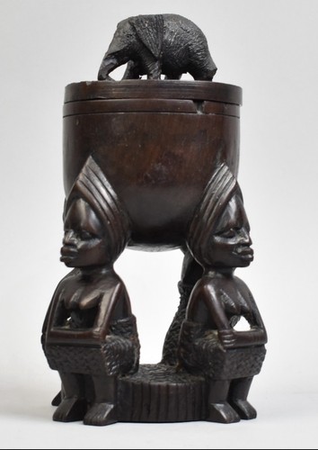 Carved wooden african offering - carved,