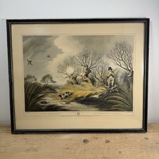 Vintage Framed Print Edward  Orme Duck Shooting No 18 Hunting  Gun Dogs Scene