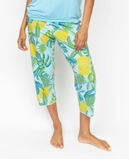 Cyberjammies Pyjama Bottoms Cotton Modal Women Paige Blue Pineapple Jersey Pant