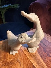 Fountasia Sculptures Stone Effect Duck Ornaments Pair 2007 Home Decor