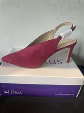 Lotus Dark Red Suede Heeled