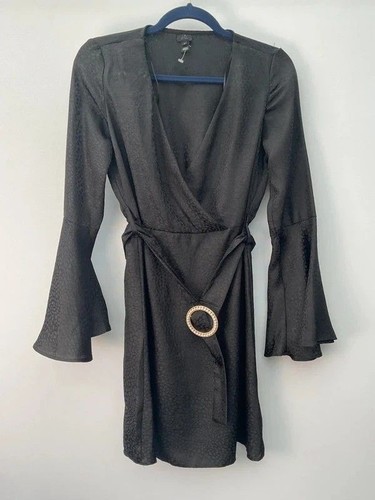 River island black satin print - black,
