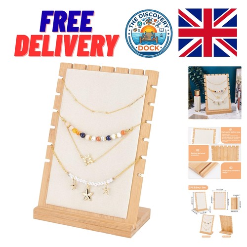 Chic wooden necklace display - wooden,