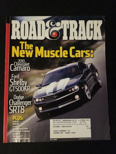Road track magazine july - track,