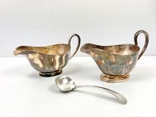 Vintage 1970s Silver-Plated Gravy Boats & Ladle Set – TV Film Prop / Genie Lamp