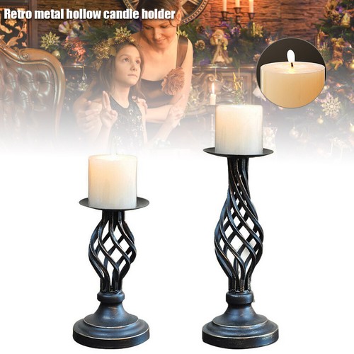 Vintage metal candlesticks - vintage,