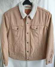 Levi’s Men's Size Large Brown Denim Sherpa Lined Jacket Snap PC-9 16365 0106
