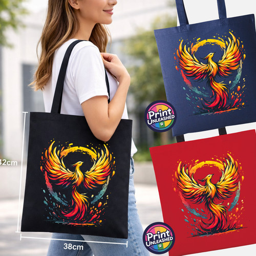 Phoenix bird tote - bird, mythical