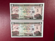 Two Genuine limited edition George Best £5 notes with original wallets.