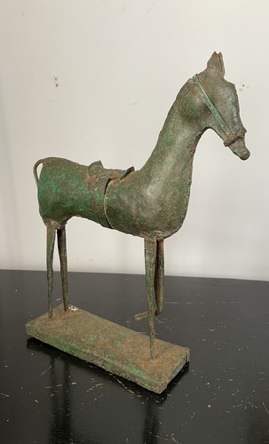 Vintage metal horse sculpture - vintage,