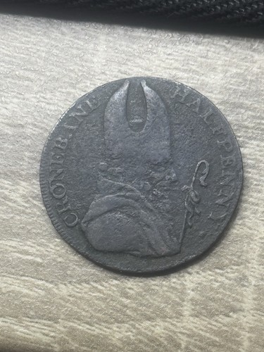 Cronebane halfpenny token - halfpenny,