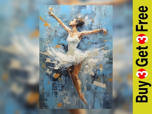 Graceful leaping ballerina - graceful,